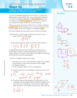 Derive and Use Area Formulas Shape Up