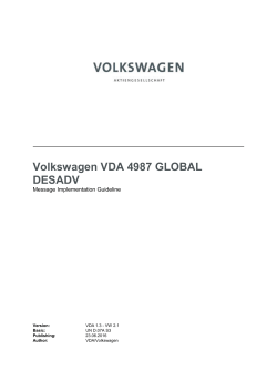 VDA 4987 - Global DESADV - Volkswagen Group Supply