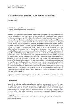 Is the derivative a function? If so, how do we