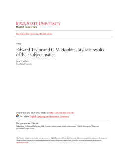 Edward Taylor and G.M. Hopkins: stylistic results of their subject matter