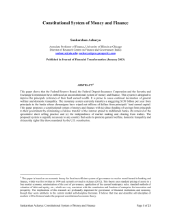 Constitutional System of Money and Finance - Pro