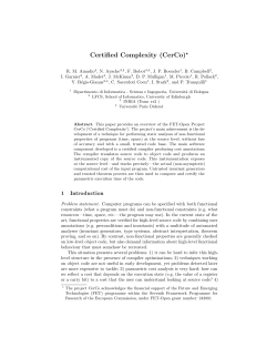 Certified Complexity (CerCo) - fopara 2013