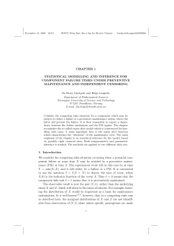 chapter 1 statistical modelling and inference for component