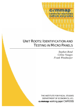 Unit roots: idetification and testing in micro panels