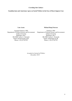 Crowding Out Culture: Scandinavians and Americans Agree on