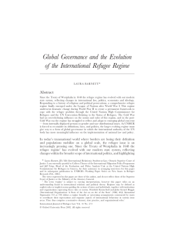 Global Governance and the Evolution of the International Refugee