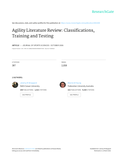 Agility Literature Review: Classifications, Training and Testing