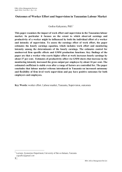 Outcomes of Worker Effort and Supervision in