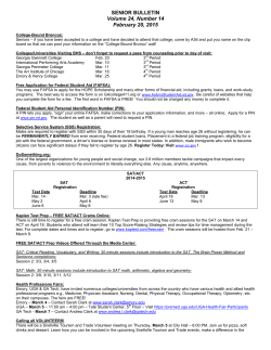 SENIOR BULLETIN Volume 24, Number 14 February 20, 2015