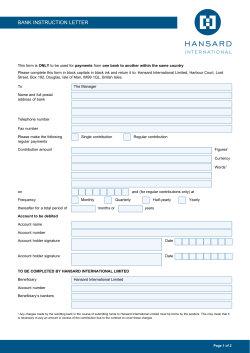 Bank Instruction Letter - Non Midland accounts