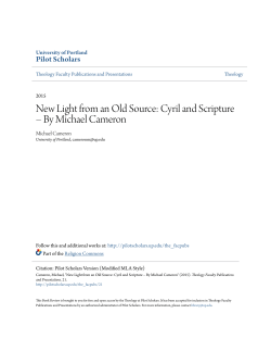 New Light from an Old Source - Pilot Scholars