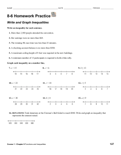 8-6 Homework Practice Write and Graph Inequalities