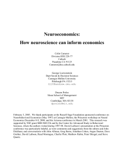Neuroeconomics: How neuroscience can inform economics