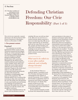 Defending Christian Freedom: Our Civic Responsibility