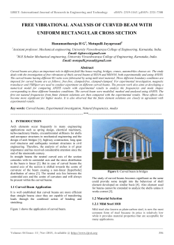 free vibrational analysis of curved beam with uniform