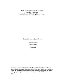John F. Kennedy School of Government Harvard University Faculty