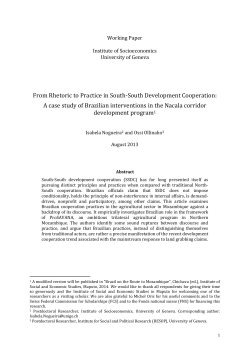 From Rhetoric to Practice in South-South Development Cooperation