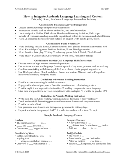 Connecting Academic Language with Content for ELL