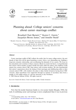Planning ahead: College seniors` concerns about