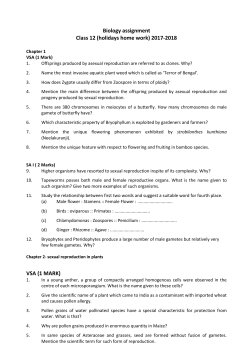 Biology assignment Class 12 (holidays home work) 2017