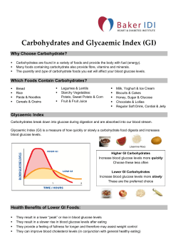 Carbohydrates And The Glycaemic Index