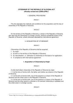 citizenship of the republic of slovenia act