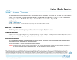 Cyclone V Device Datasheet