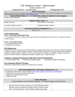 LTEL Resiliency Lesson - Determination