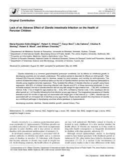 Lack of an Adverse Effect of Giardia intestinalis Infection on the