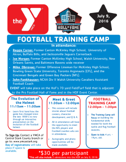 football training camp - YMCA Of Central Stark County