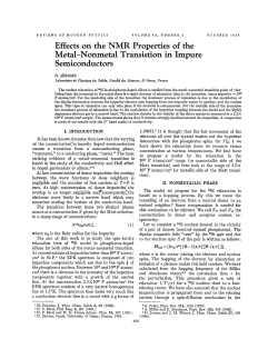 Effects on the NMR Properties of the Metal