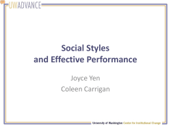 Social Styles and Effective Performance