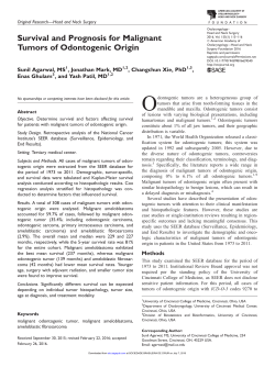 Survival and Prognosis for Malignant Tumors of