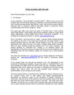 FETAL ALCOHOL AND THE LAW - DAVID BOULDING FETAL