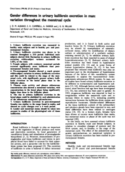 Gender Differences in Urinary Kallikrein Excretion