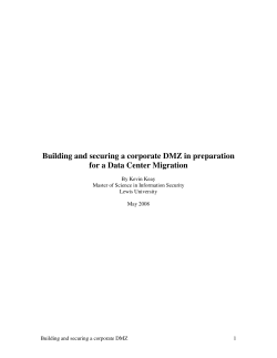 Building and securing a corporate DMZ in preparation