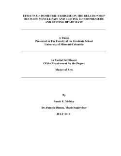 EFFECTS OF ISOMETRIC EXERCISE ON THE RELATIONSHIP