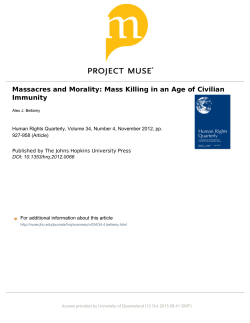 Massacres and Morality: Mass Killing in an Age of