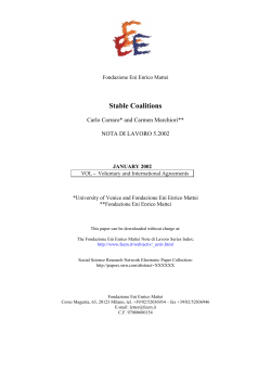 Stable Coalitions - Fondazione Eni Enrico Mattei