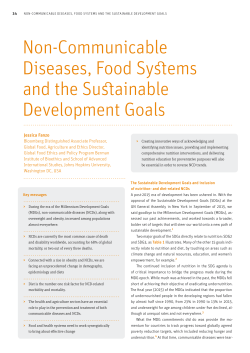 Non-Communicable Diseases, Food Systems and