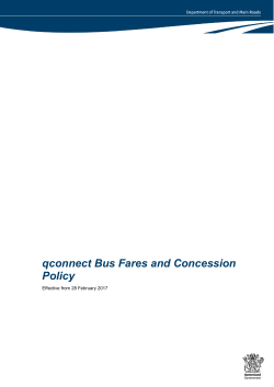 qconnect Bus Fares and Concessions Policy