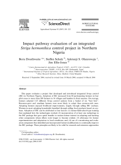 Impact pathway evaluation of an integrated Striga