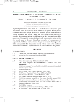 Corrigenda to A Checklist of the Lepidoptera of the British Isles, 2013