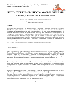 hospital system vulnerability to a moderate earthquake