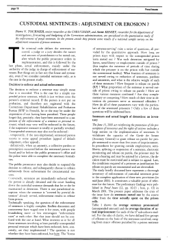 custodial sentences : adjustment or erosion
