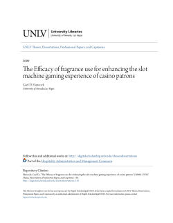 The Efficacy of fragrance use for enhancing the slot machine gaming