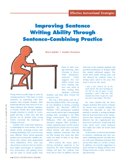 Improving Sentence Writing Ability through Sentence Combining
