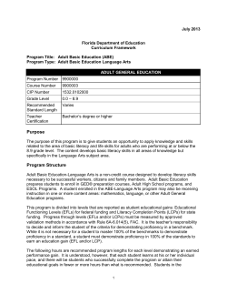 Adult Basic Education (ABE) Language Arts