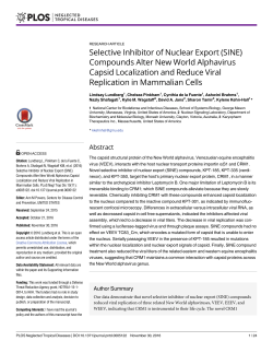 Selective Inhibitor of Nuclear Export (SINE)