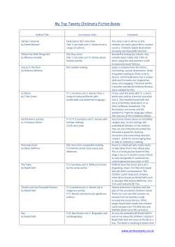 My Top Twenty Children`s Fiction Books